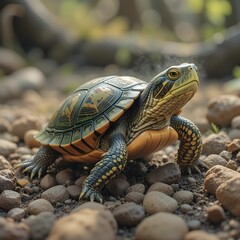 Obraz premium Cute turtle, AI Generated