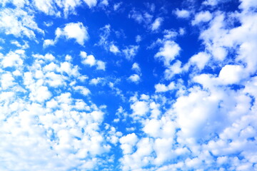 青空とふわふわした白い雲