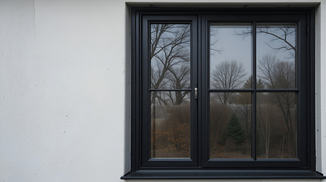 Black window frame with divided panes (1)