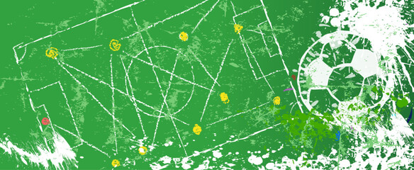 Soccer or Football illustration or template for the great soccer event this year,large copy space.Grungy vector illustration.
