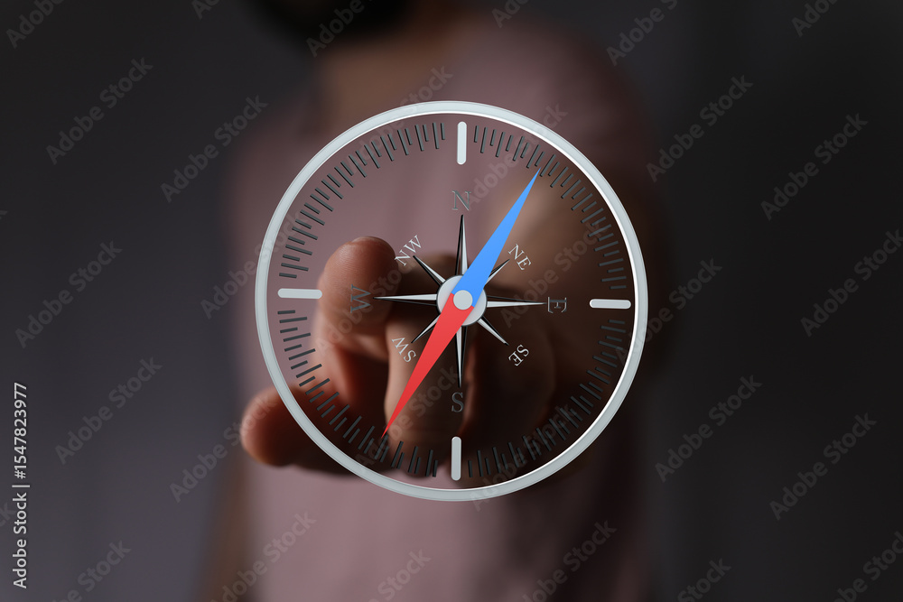 Poster discover your path with this compass image. perfect for business, navigation, and goal-setting conce