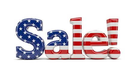 Red and Blue Sale Text Close-Up