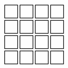 Hand Drawn Square Grid 4x4 Frame