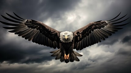 Naklejka premium eagle clouds earth