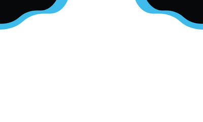Modern abstract background featuring black and blue wave shapes at the top corners on a clean white canvas. Ideal for business templates, flyers, marketing banners, or digital graphic layouts.