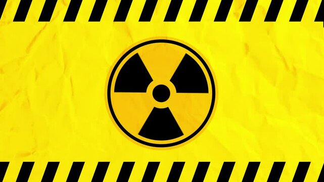 Animated Radioactive Warning Background Yellow and Black Striped Hazard Tape Loop