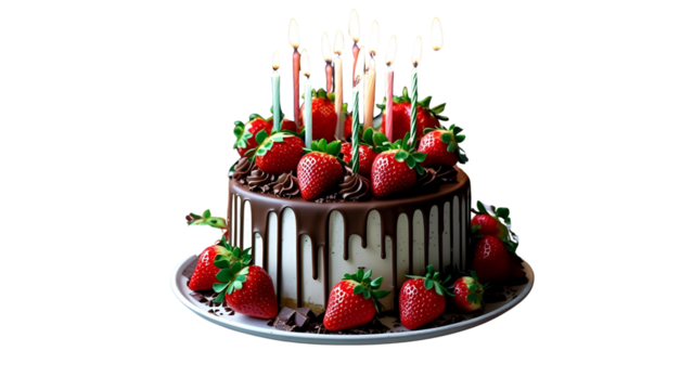 birthday cake with candles