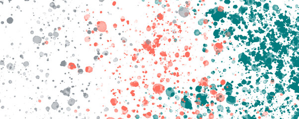 Abstract multicolored paint splatters on a white surface. Vibrant and artistic splash design perfect for creative backgrounds and graphic projects.