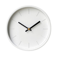 Modern white clock isolated on white background