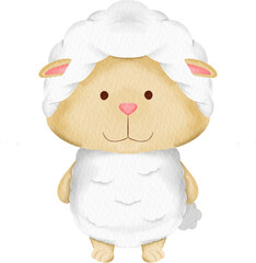 watercolor cute sheep