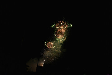 Multicolored Bright Firework Explosion Amazing Holiday Background