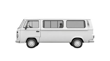 White minibus isolated on a white background