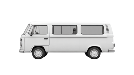 White minibus isolated on a white background