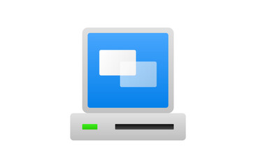 computer desktop illustration with gradient style