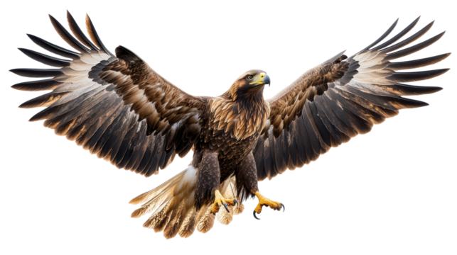 Majestic golden eagle perched Transparent background, PNG file