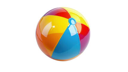 Colorful beach ball toy isolated on white background