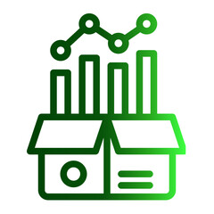 Stock Market Growth Icon Outline Gradient Style for Financial Analytics and Data Visualization.