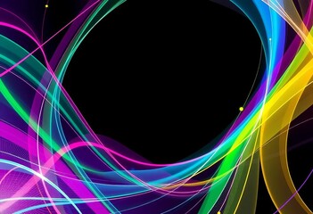 Vibrant abstract vector lines & shapes forming a futuristic, colorful design, poster, vivid