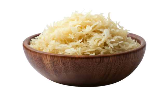 Sauerkraut on bowl isolated on white background