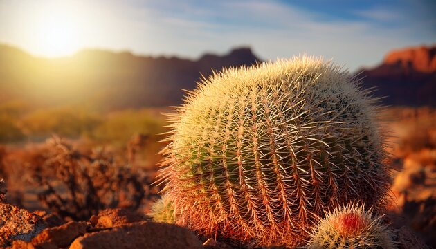 desert succulent phyllocactus in sunlight
