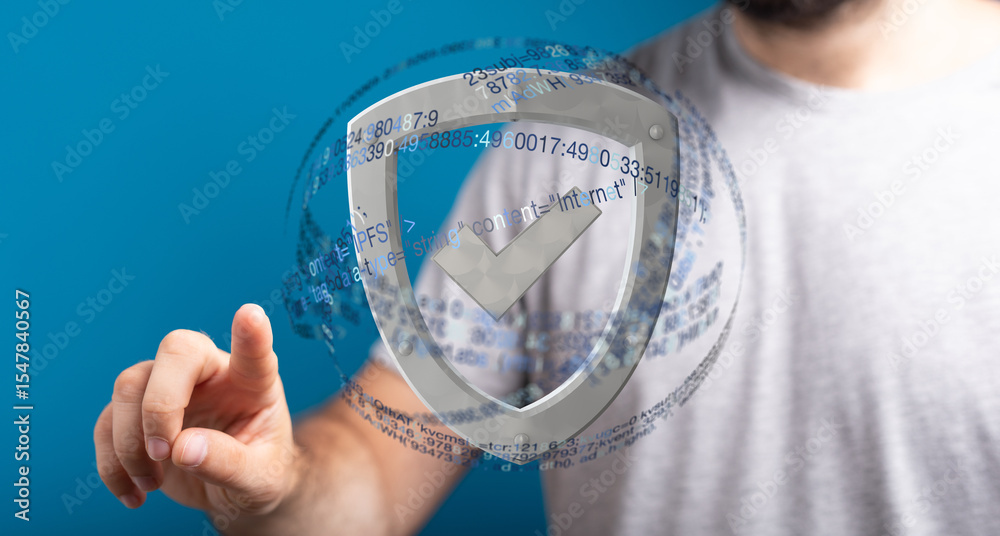 Aufkleber Secure your data with advanced cybersecurity.  Protect against threats.