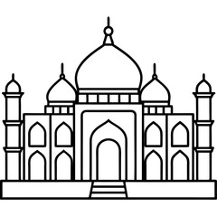 Blue Mosque line art vector