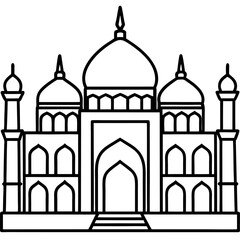 Blue Mosque line art vector