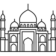 Blue Mosque line art vector