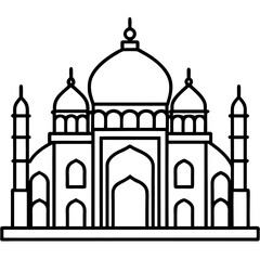 Blue Mosque line art vector
