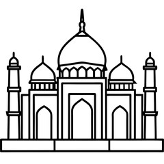 Blue Mosque line art vector