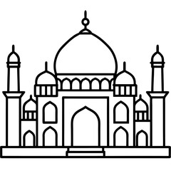 Blue Mosque line art vector