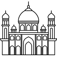 Blue Mosque line art vector