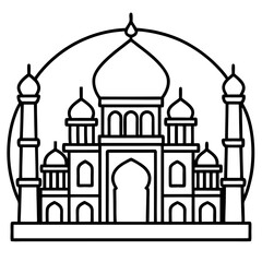 Blue Mosque line art vector