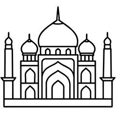 Blue Mosque line art vector