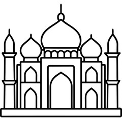Blue Mosque line art vector