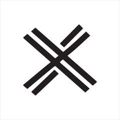 Fototapeta premium Black and white 3D cross mark icon, a vector symbol for no, wrong, or delete concepts