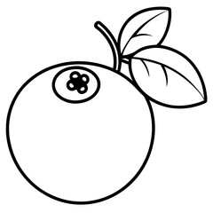 Blueberry line art vector