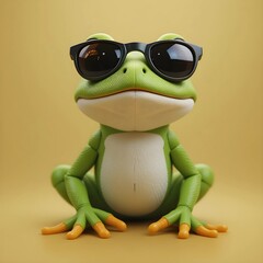 Obraz premium Cute frog doll, AI Generated