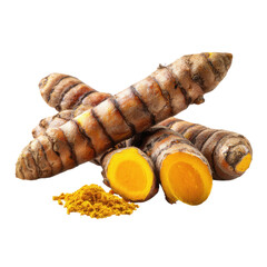 Naklejka premium turmeric rhizome cut png, natural medicine herb 