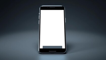 Blank smartphone screen, single button, minimalist background,  electronics,   object