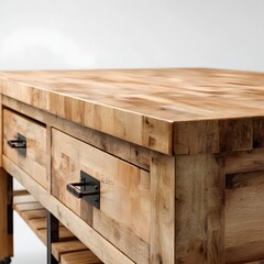 Shop solid wood kitchen island with drawers and storage shelf home furniture sale