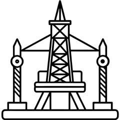 Borewell Drilling Machine line art vector