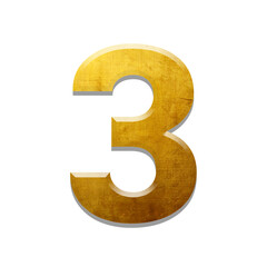 Golden 0 to 9 Numbers Isolated on Transparent Background – Luxury Metallic PNG Set