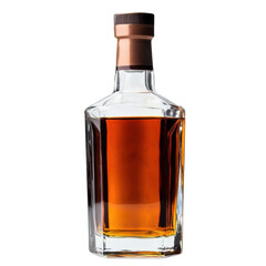 bottle of whiskey isolated on transparent background cutout