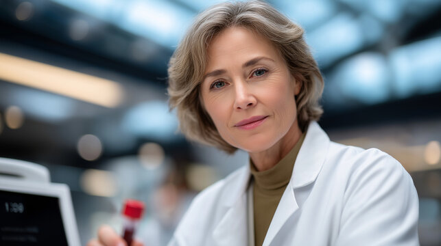 Thyroid Function Test Conducted by Doctor with Blood Sample