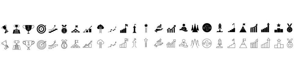 Success icon vector set. Successful business illustration sign collection. Winner symbol. strategy logo.