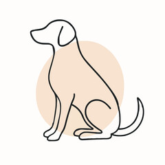 Obraz premium Minimalist Dog Line Art: A clean, minimalist illustration of a dog, embodying the essence of companionship. The drawing captures the elegance and simplicity of the animal form. 