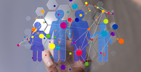 Abstract image depicting a family network, connections, and relationships.