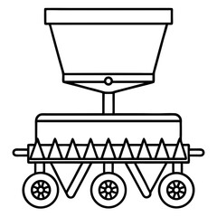 Broadcast Seeder line art vector