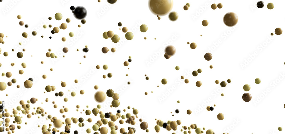 Poster Colorful spheres floating in white space.  Perfect for backgrounds or abstract concepts.